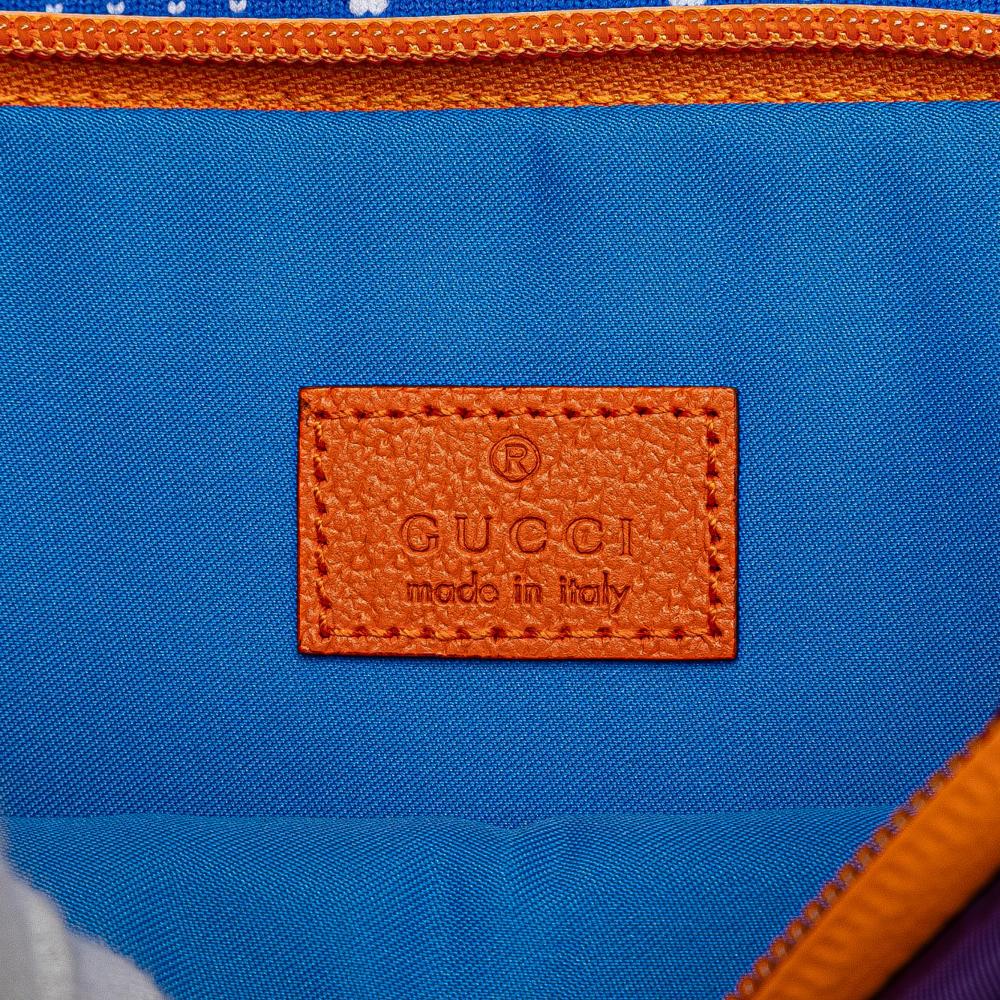 Gucci AB Gucci Blue Nylon Fabric GG and Rubber Belt Bag Italy