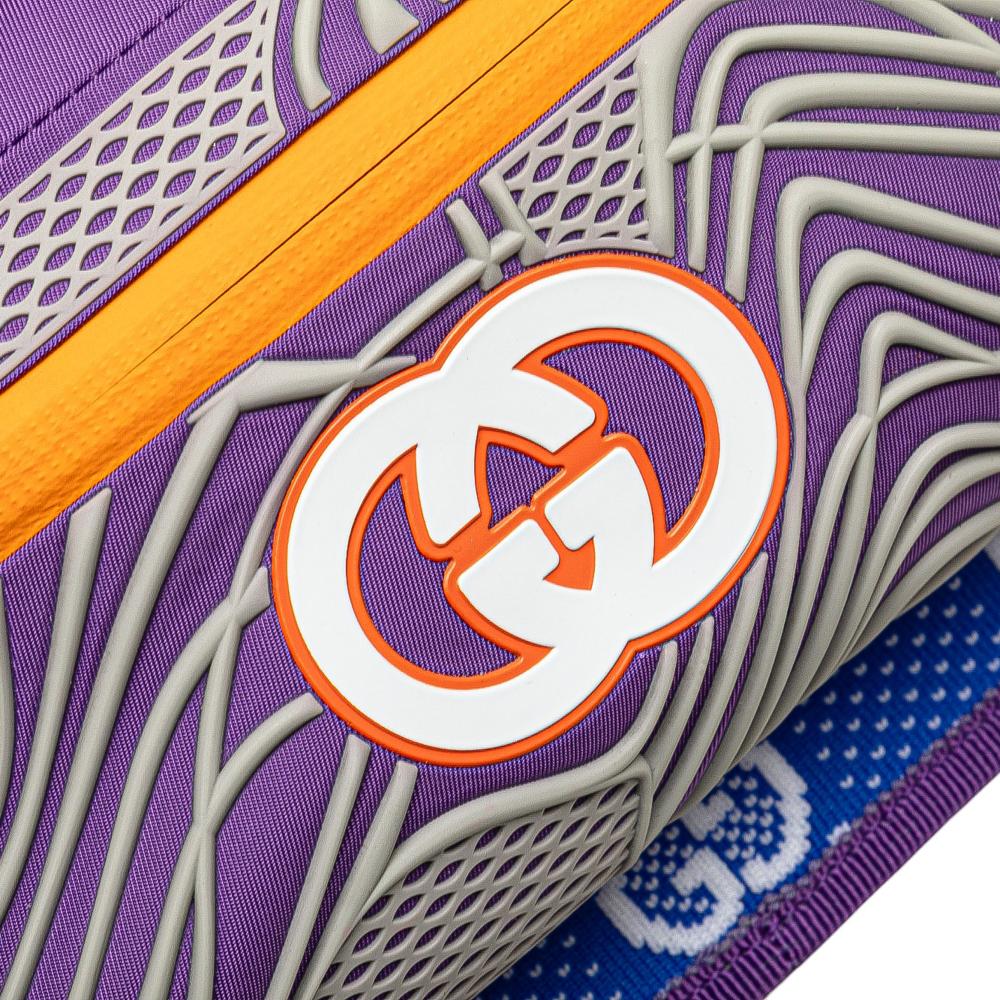 Gucci AB Gucci Blue Nylon Fabric GG and Rubber Belt Bag Italy