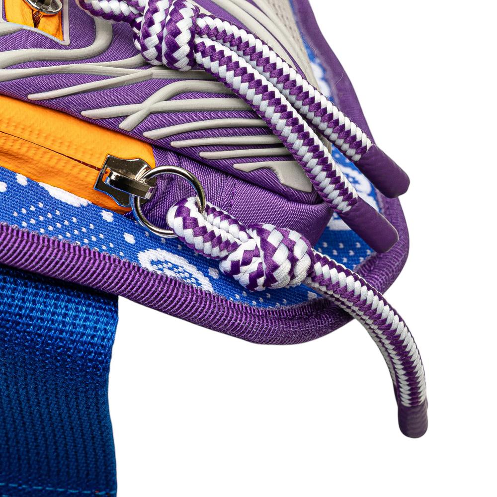 Gucci AB Gucci Blue Nylon Fabric GG and Rubber Belt Bag Italy