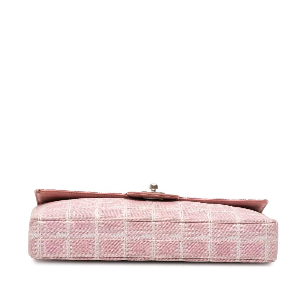 Chanel B Chanel Pink Nylon Fabric New Travel Line East West Flap France