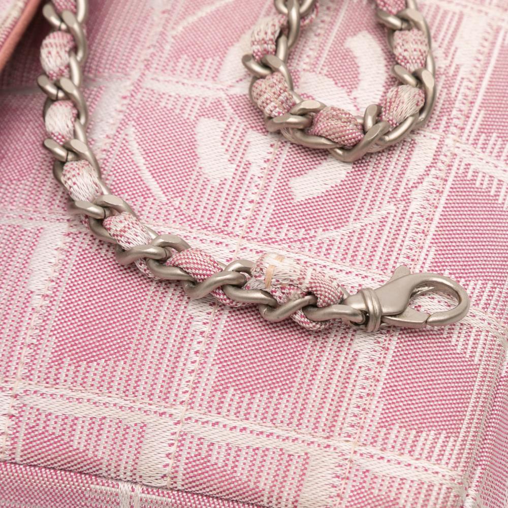 Chanel B Chanel Pink Nylon Fabric New Travel Line East West Flap France