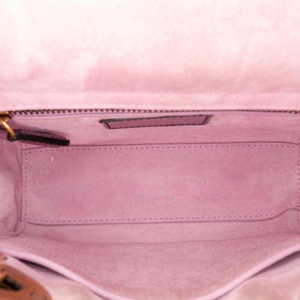 Christian Dior B Dior Pink Patent Leather Leather Mini Metallic Patent Lady Dior Italy