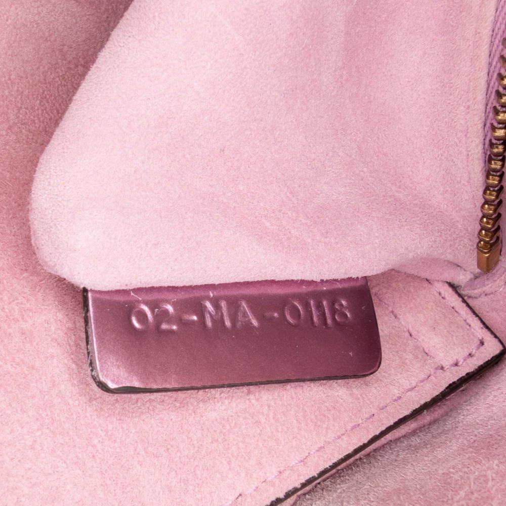 Christian Dior B Dior Pink Patent Leather Leather Mini Metallic Patent Lady Dior Italy