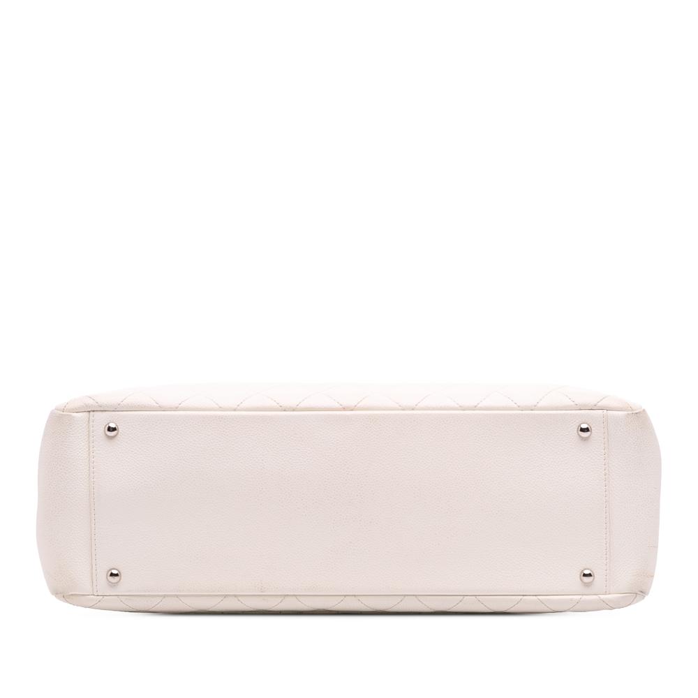 Chanel B Chanel White Ivory Caviar Leather Leather Caviar Grand Shopping Tote XL Italy