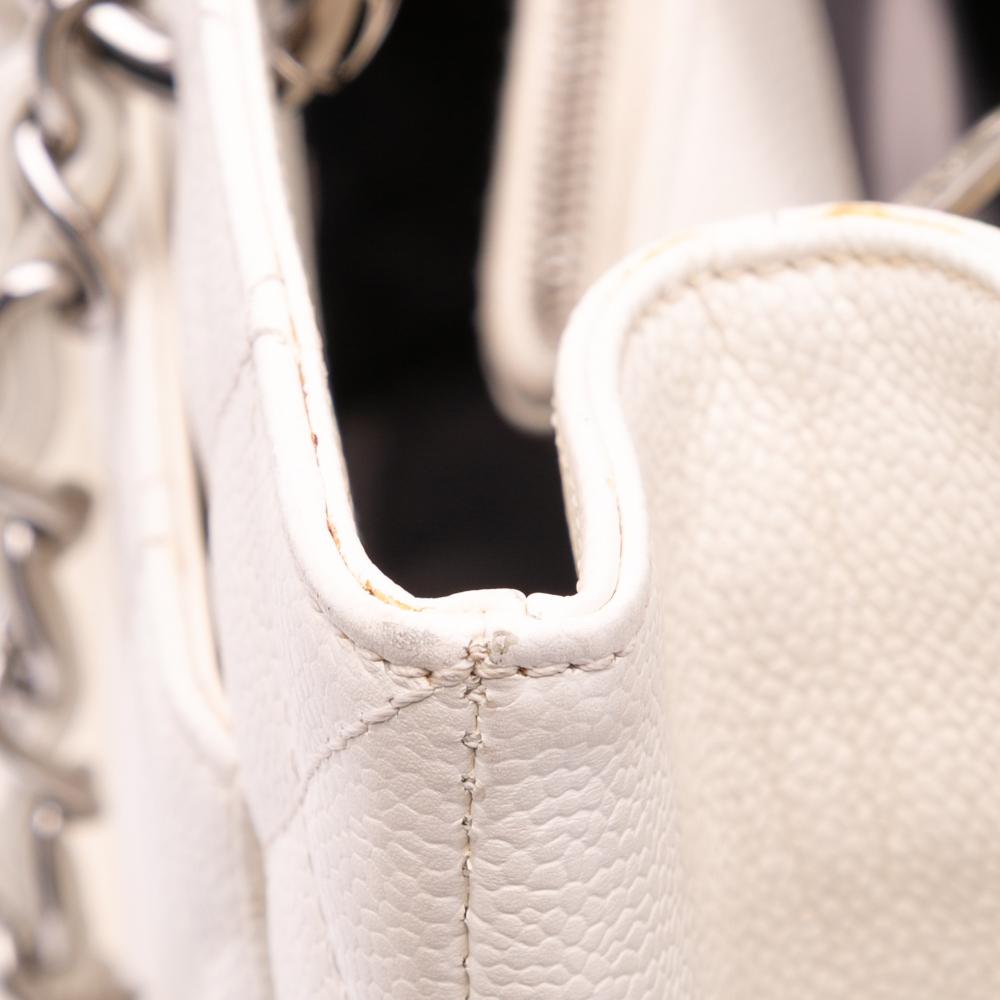 Chanel B Chanel White Ivory Caviar Leather Leather Caviar Grand Shopping Tote XL Italy