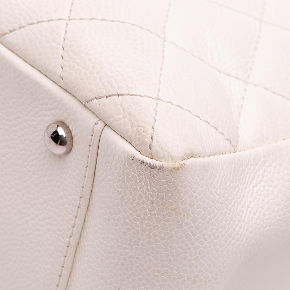 Chanel B Chanel White Ivory Caviar Leather Leather Caviar Grand Shopping Tote XL Italy