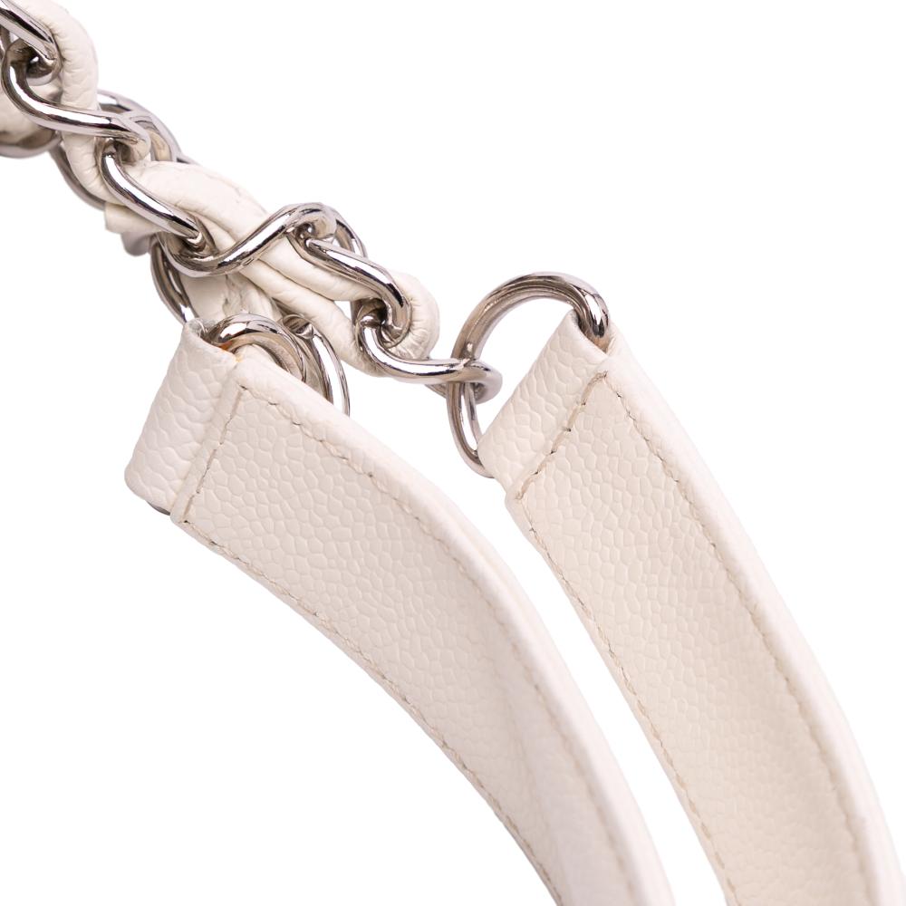 Chanel B Chanel White Ivory Caviar Leather Leather Caviar Grand Shopping Tote XL Italy