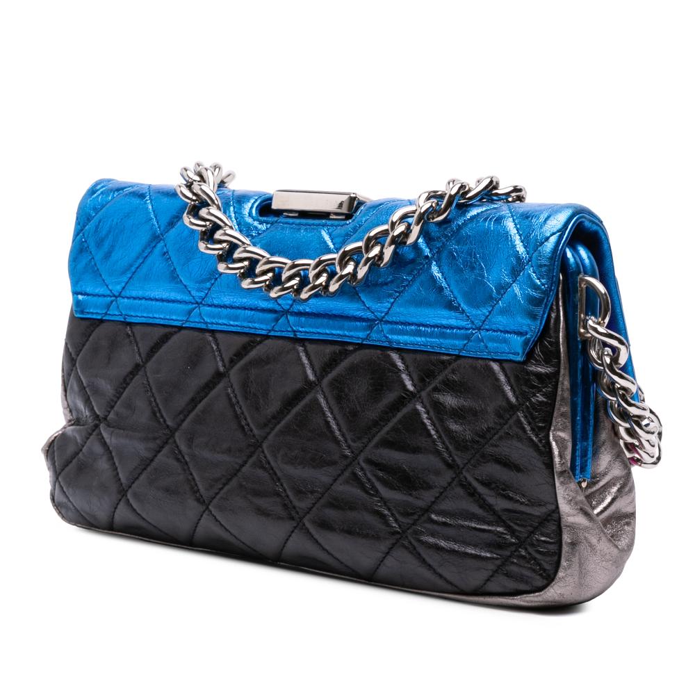 Chanel B Chanel Multi Calf Leather Multicolor Quilted Metallic skin Modern Chain Flap Frame Bag Italy