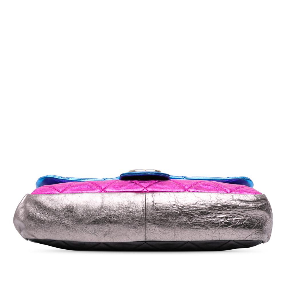 Chanel B Chanel Multi Calf Leather Multicolor Quilted Metallic skin Modern Chain Flap Frame Bag Italy