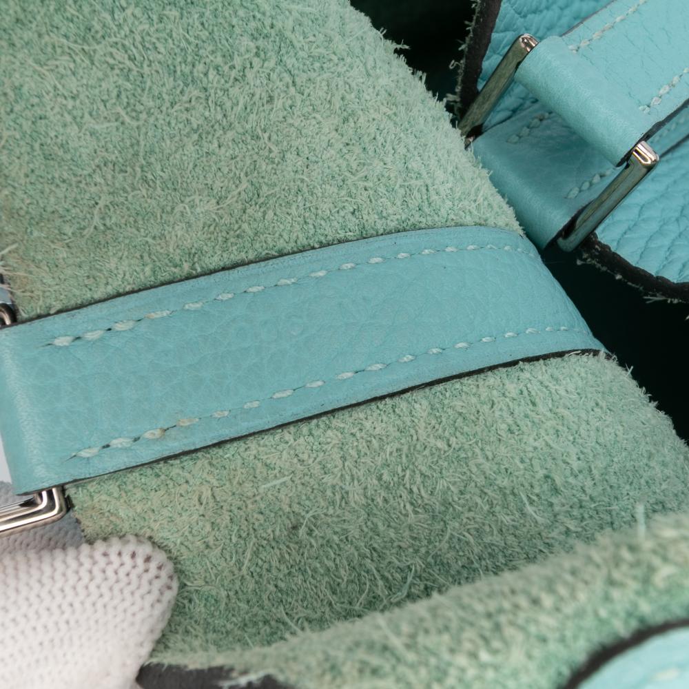 Hermès B Hermès Blue Aqua Calf Leather Clemence Picotin Lock 18 France
