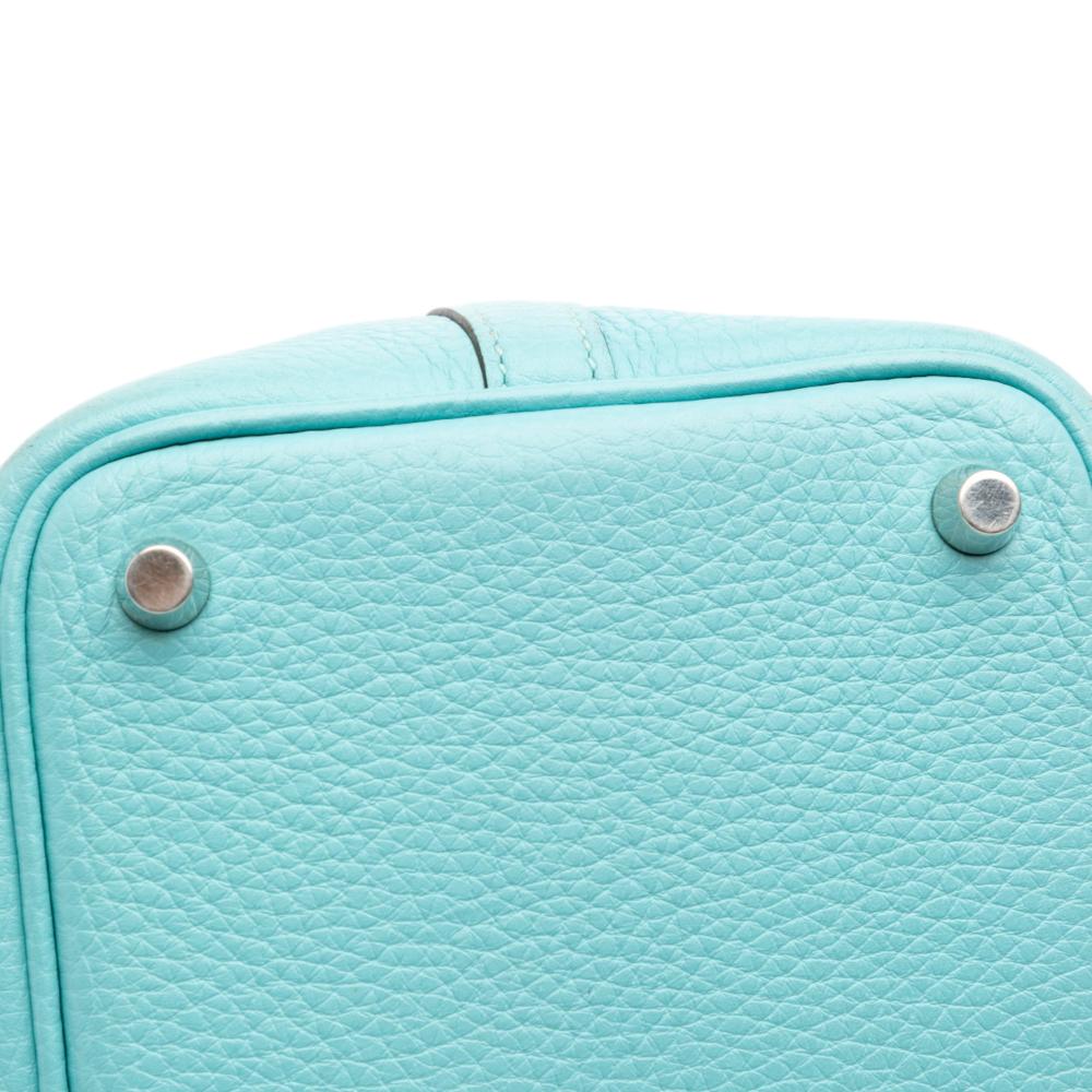Hermès B Hermès Blue Aqua Calf Leather Clemence Picotin Lock 18 France