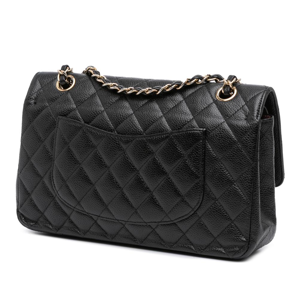 Chanel B Chanel Black Caviar Leather Leather Medium Classic Caviar Double Flap Italy