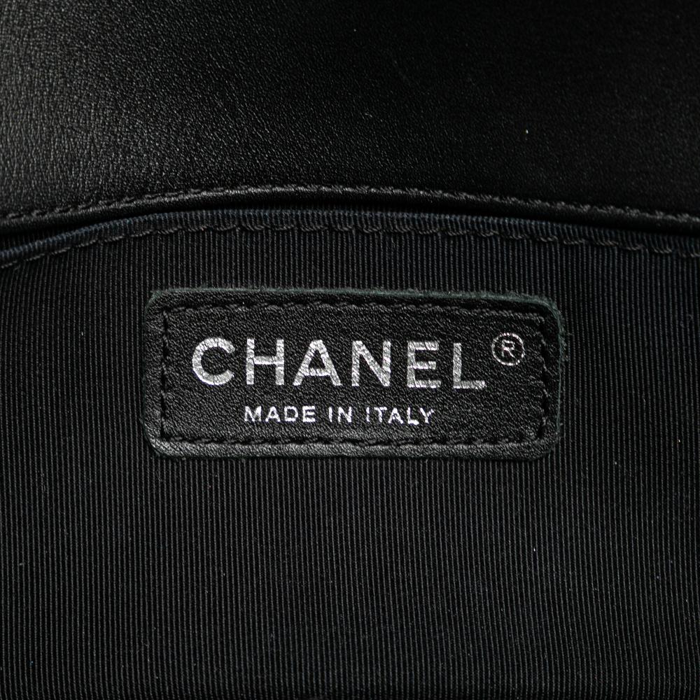 Chanel B Chanel Black Patent Leather Leather Small Quilted Patent Boy Flap Italy