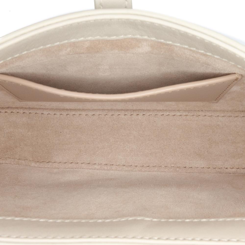 Saint Laurent AB Saint Laurent White Calf Leather Mini Smooth skin Le 5 a 7 Hobo Italy