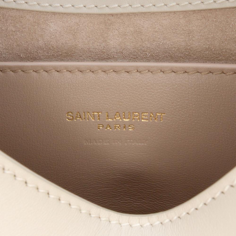 Saint Laurent AB Saint Laurent White Calf Leather Mini Smooth skin Le 5 a 7 Hobo Italy