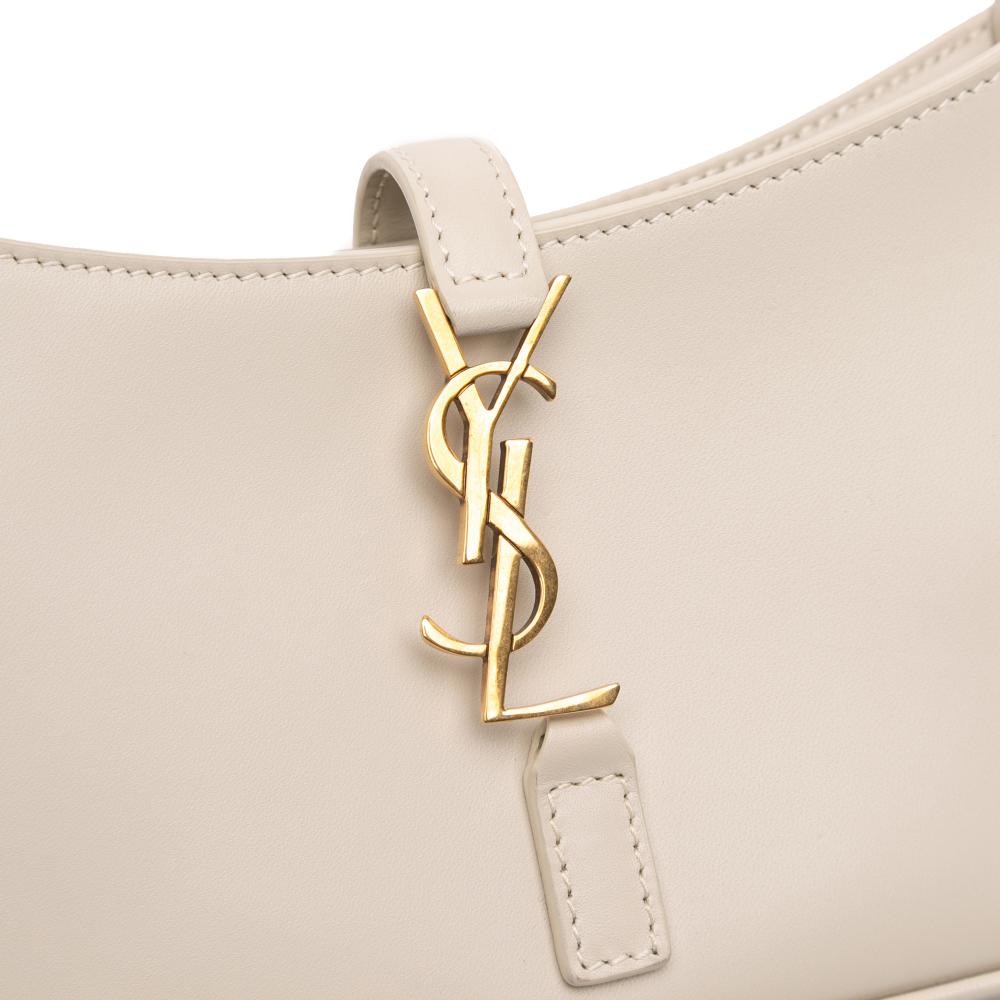 Saint Laurent AB Saint Laurent White Calf Leather Mini Smooth skin Le 5 a 7 Hobo Italy