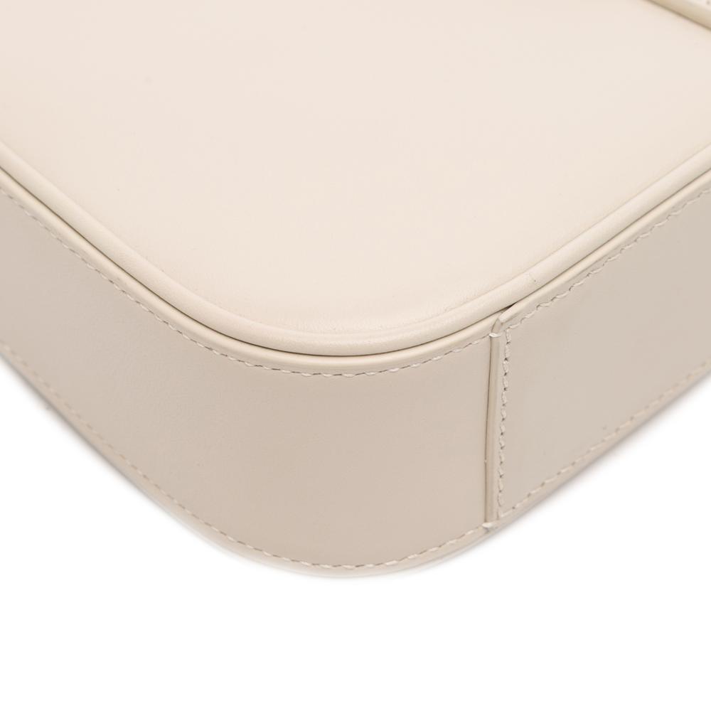 Saint Laurent AB Saint Laurent White Calf Leather Mini Smooth skin Le 5 a 7 Hobo Italy