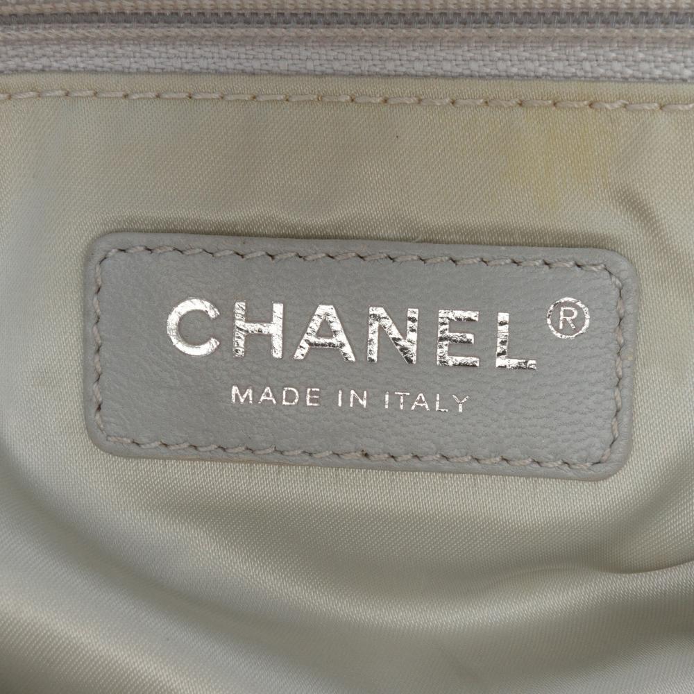 Chanel B Chanel Silver Polyester Fabric Medium Quilted Lurex Ground Control Pluto Glitter Flap Italy