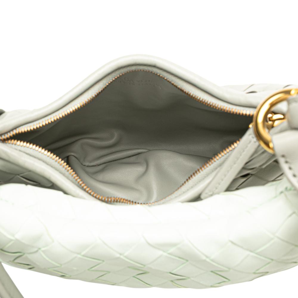 Bottega Veneta Gray Small Bicolor Lambskin Intrecciato Gemelli Bag Italy