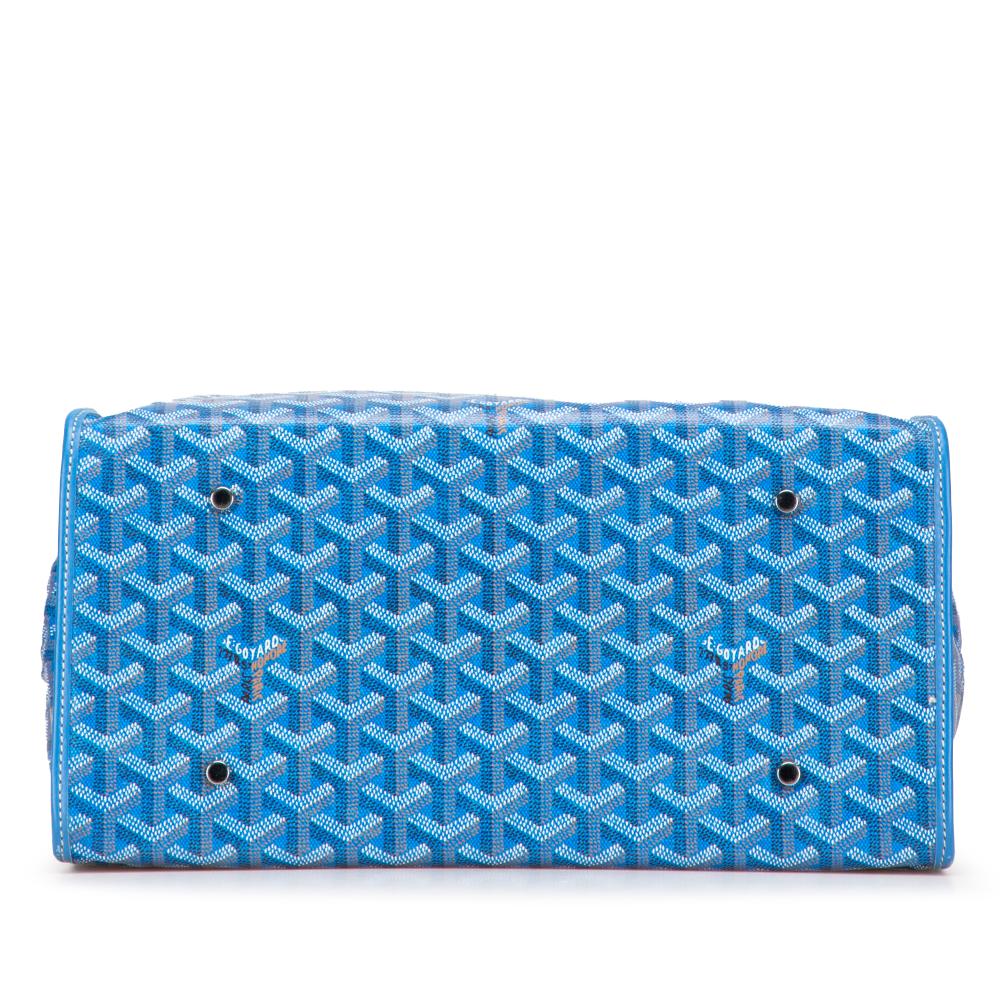 Goyard B Goyard Blue Coated Canvas Fabric Goyardine Saint Leger Backpack France