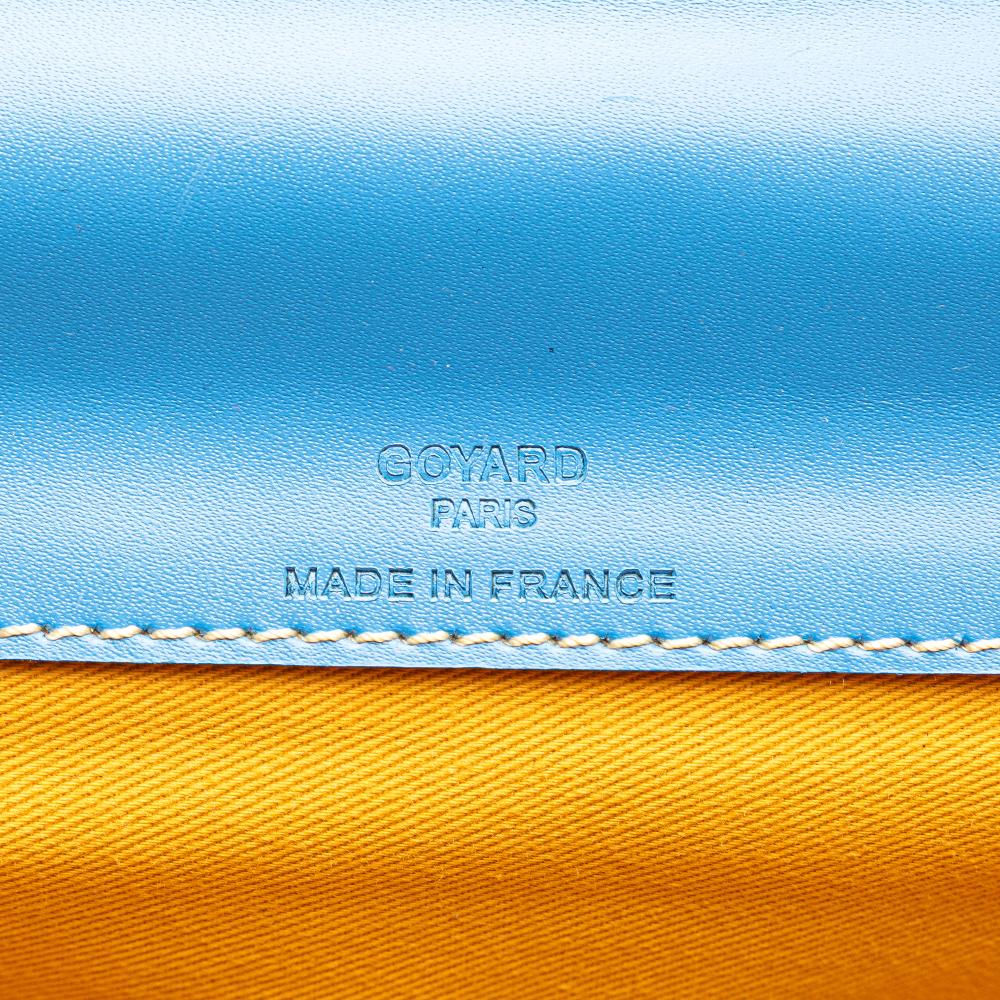 Goyard B Goyard Blue Coated Canvas Fabric Goyardine Saint Leger Backpack France