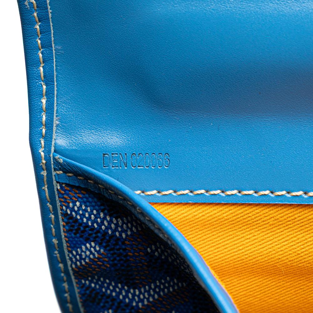 Goyard B Goyard Blue Coated Canvas Fabric Goyardine Saint Leger Backpack France