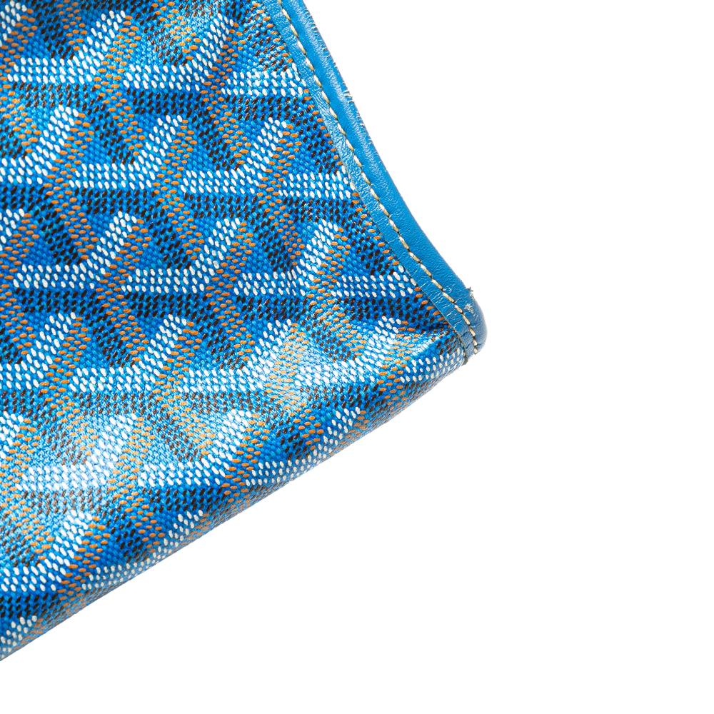 Goyard B Goyard Blue Coated Canvas Fabric Goyardine Saint Leger Backpack France