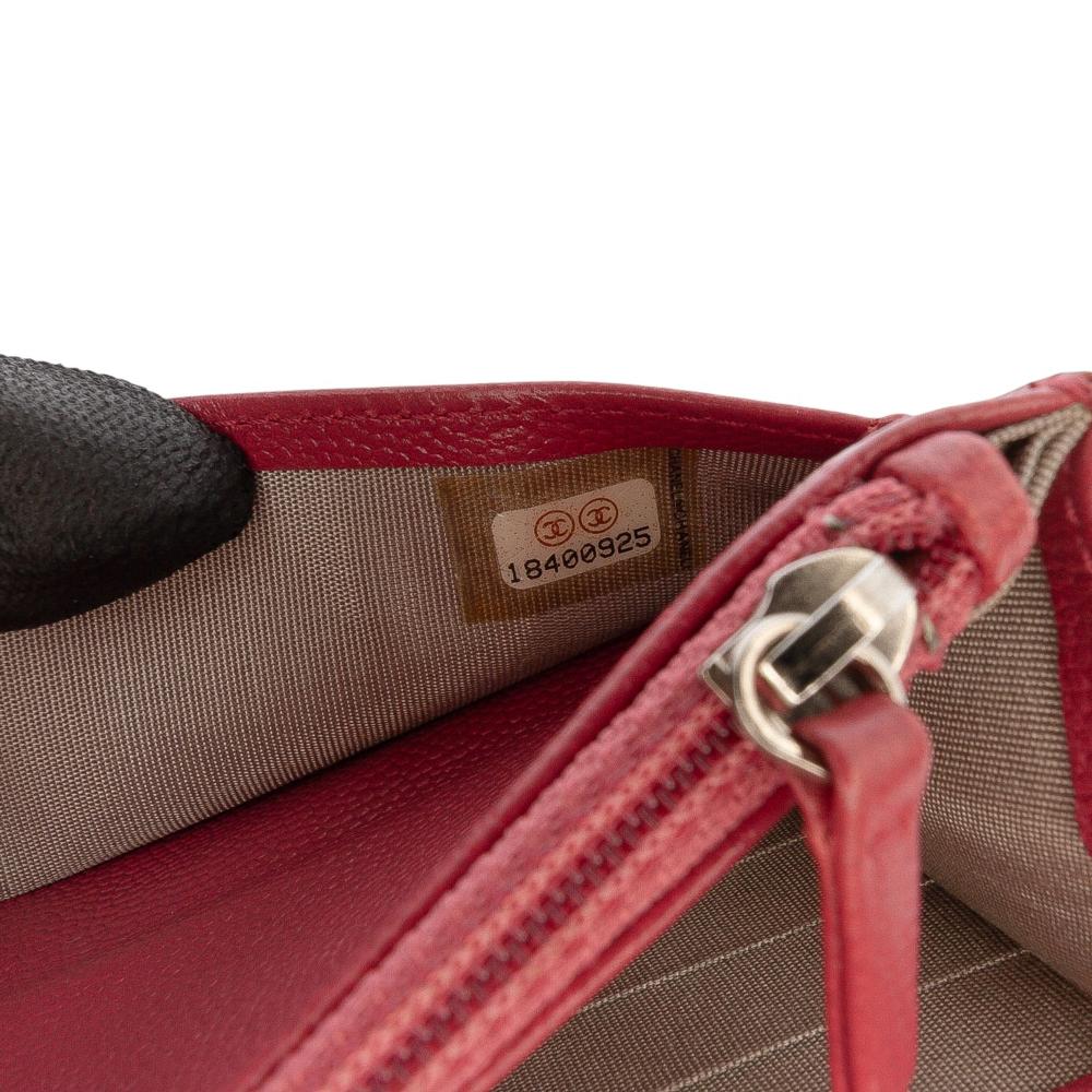 Chanel B Chanel Red Caviar Leather Leather CC Caviar Sevruga Wallet On Chain Italy