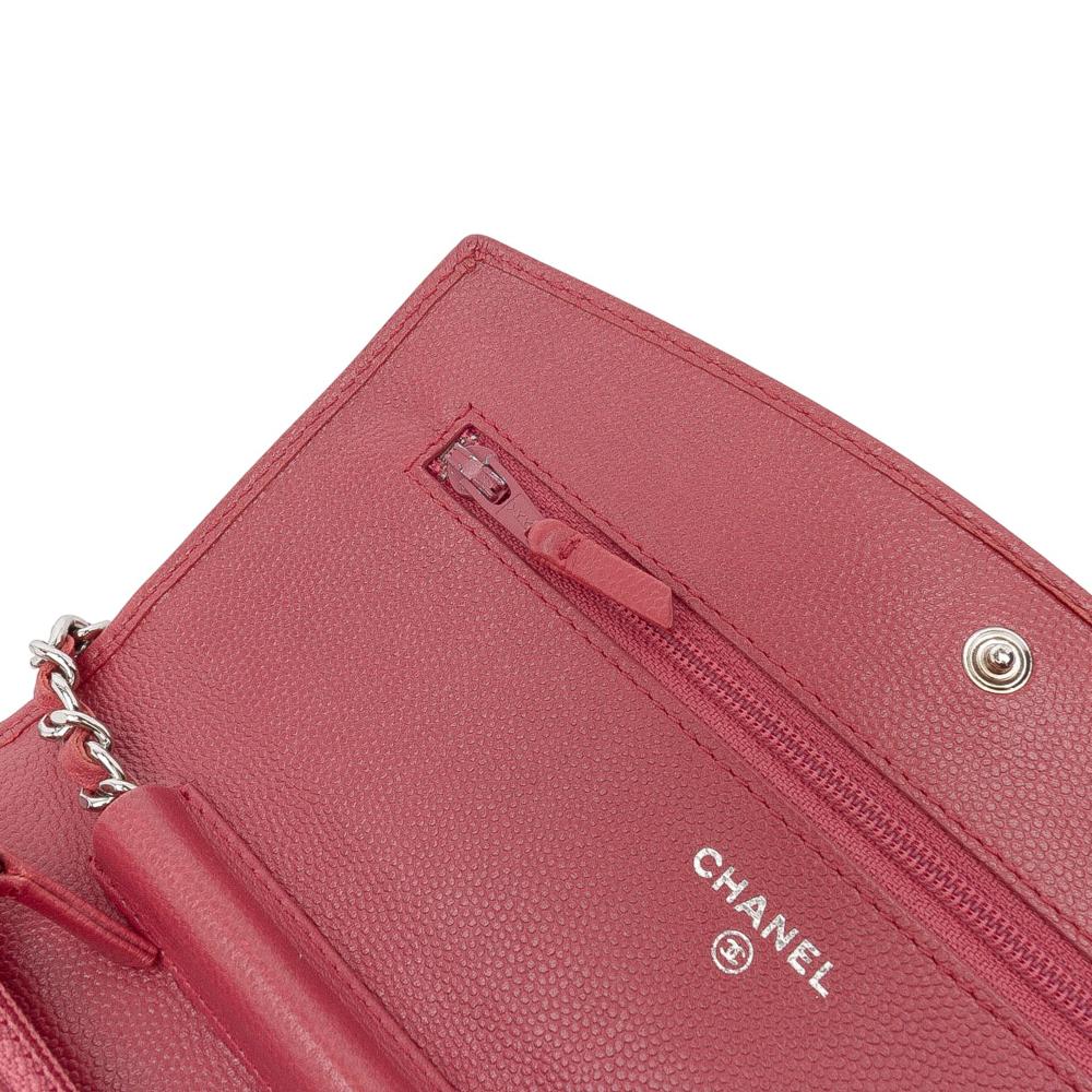 Chanel B Chanel Red Caviar Leather Leather CC Caviar Sevruga Wallet On Chain Italy