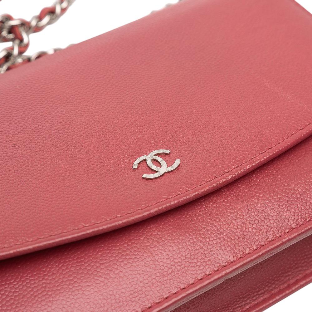 Chanel B Chanel Red Caviar Leather Leather CC Caviar Sevruga Wallet On Chain Italy