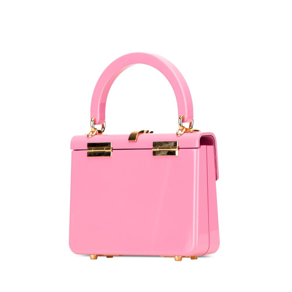 Gucci AB Gucci Pink Acrylic Plastic Mini Sylvie 1969 Top Handle Bag Italy