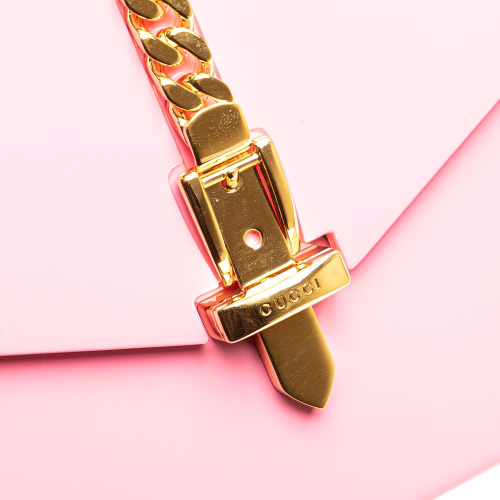 Gucci AB Gucci Pink Acrylic Plastic Mini Sylvie 1969 Top Handle Bag Italy
