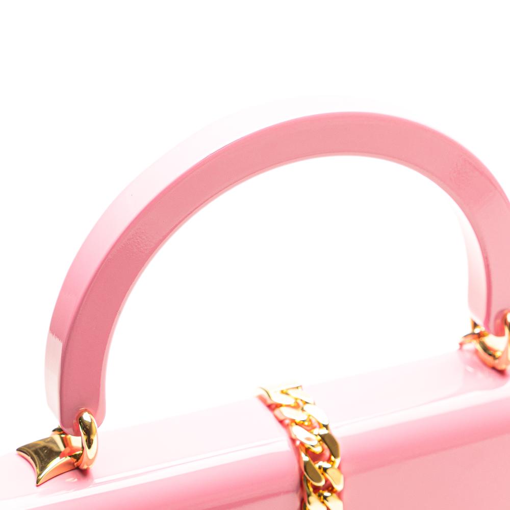 Gucci AB Gucci Pink Acrylic Plastic Mini Sylvie 1969 Top Handle Bag Italy