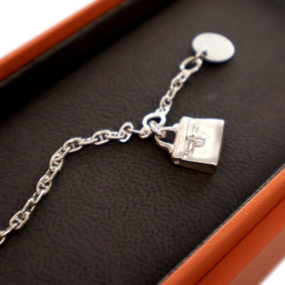 Hermès AB Hermès Silver SV925 / Sterling Silver Metal Sterling Silver Amulettes Kelly Bracelet Italy