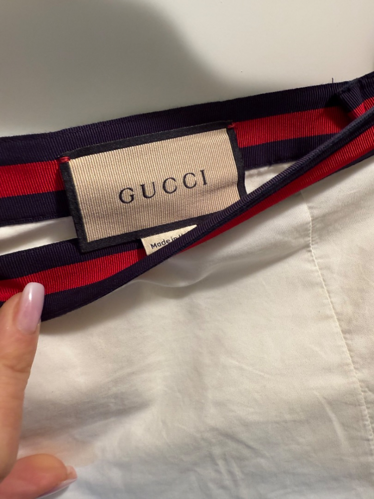 Gucci Jupe en coton plis devant et derrière