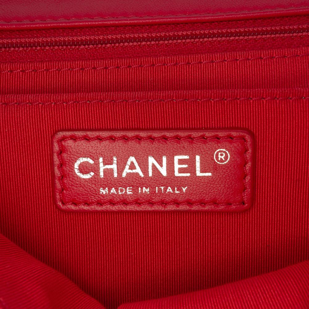 Chanel B Chanel Red Lambskin Leather Leather Paris Seoul Mini Crochet Lambskin Flap Italy