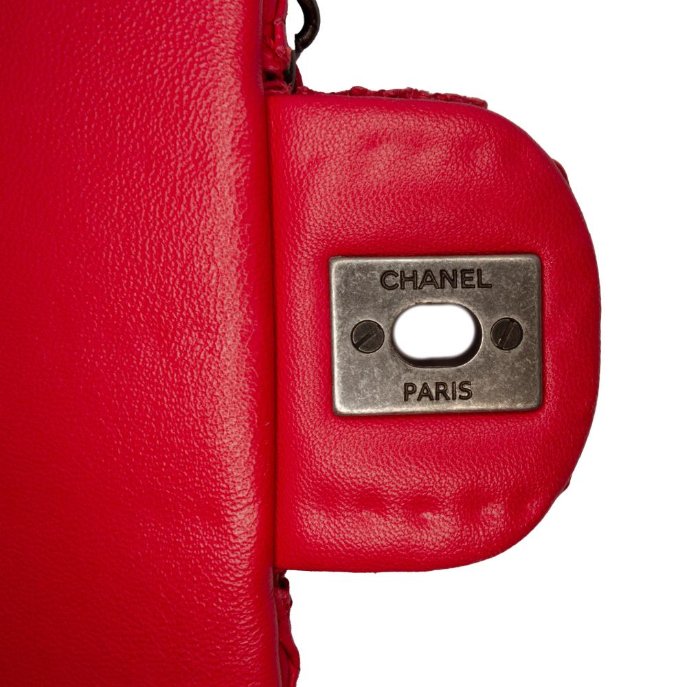 Chanel B Chanel Red Lambskin Leather Leather Paris Seoul Mini Crochet Lambskin Flap Italy