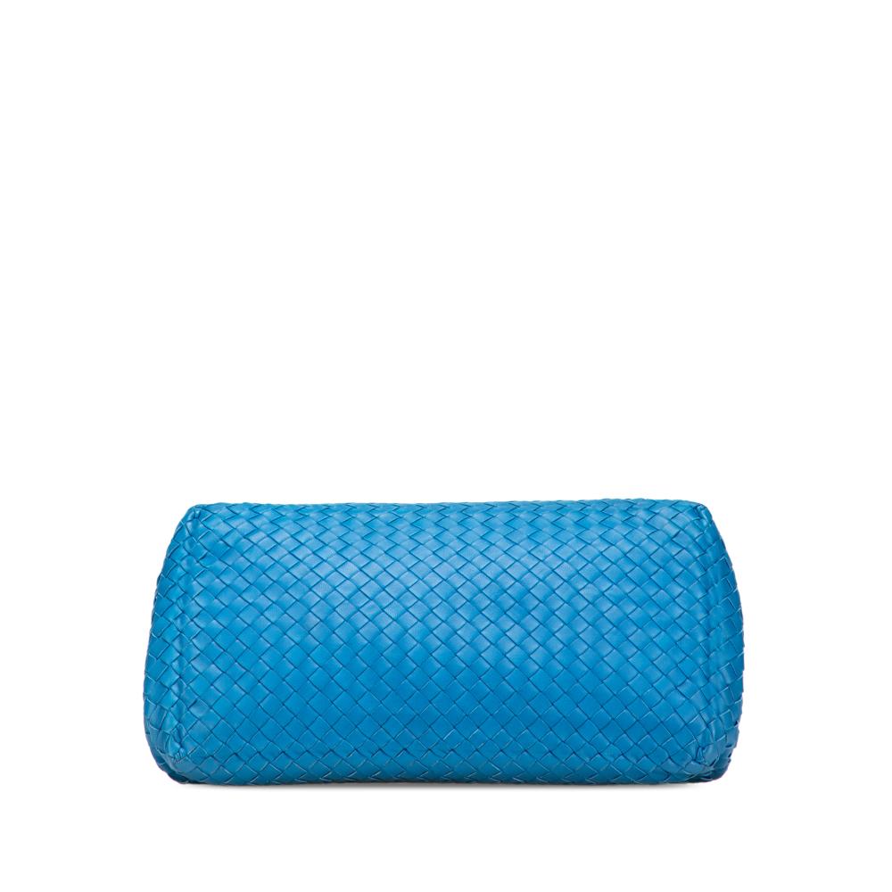 Bottega Veneta B Bottega Veneta Blue Nappa Leather Leather Medium Nappa Intrecciato Cesta Tote Italy