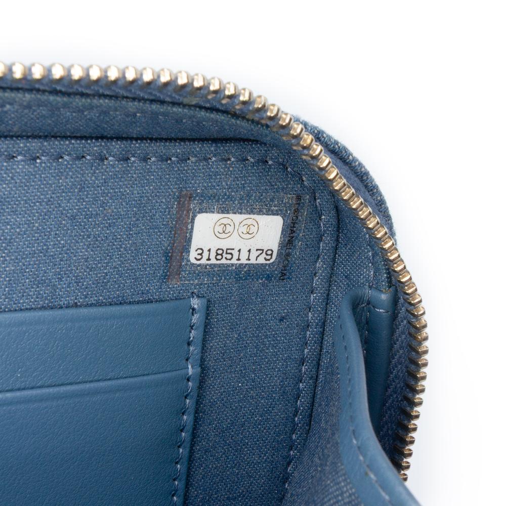 Chanel AB Chanel Blue Denim Denim Fabric Quilted Pearl Crush Camera Bag Italy