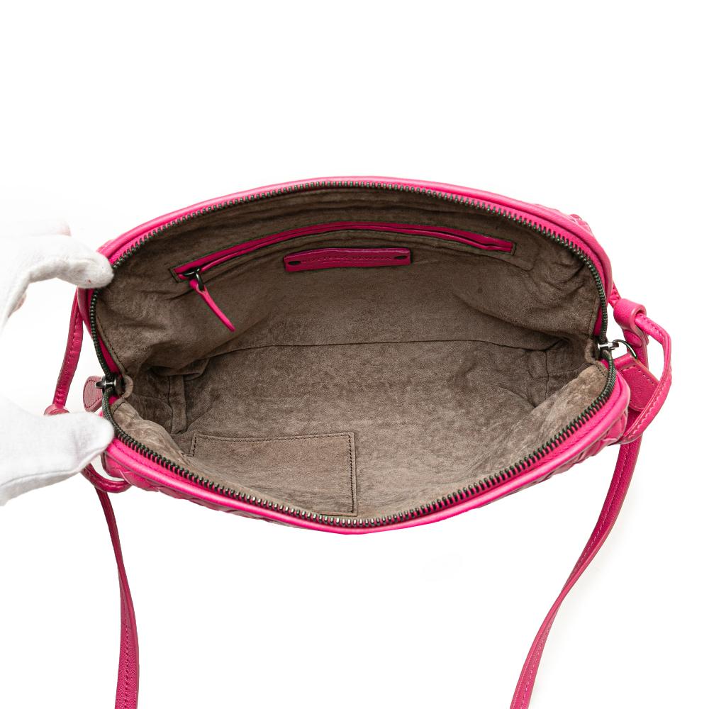 Bottega Veneta B Bottega Veneta Pink Hot Pink Nappa Leather Leather Nappa Intrecciato Nodini Crossbody Italy