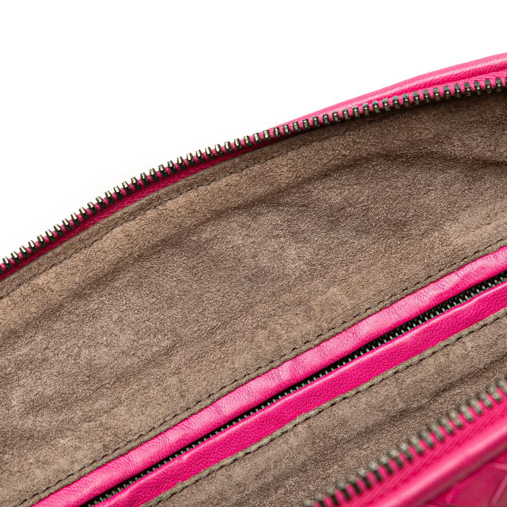 Bottega Veneta B Bottega Veneta Pink Hot Pink Nappa Leather Leather Nappa Intrecciato Nodini Crossbody Italy
