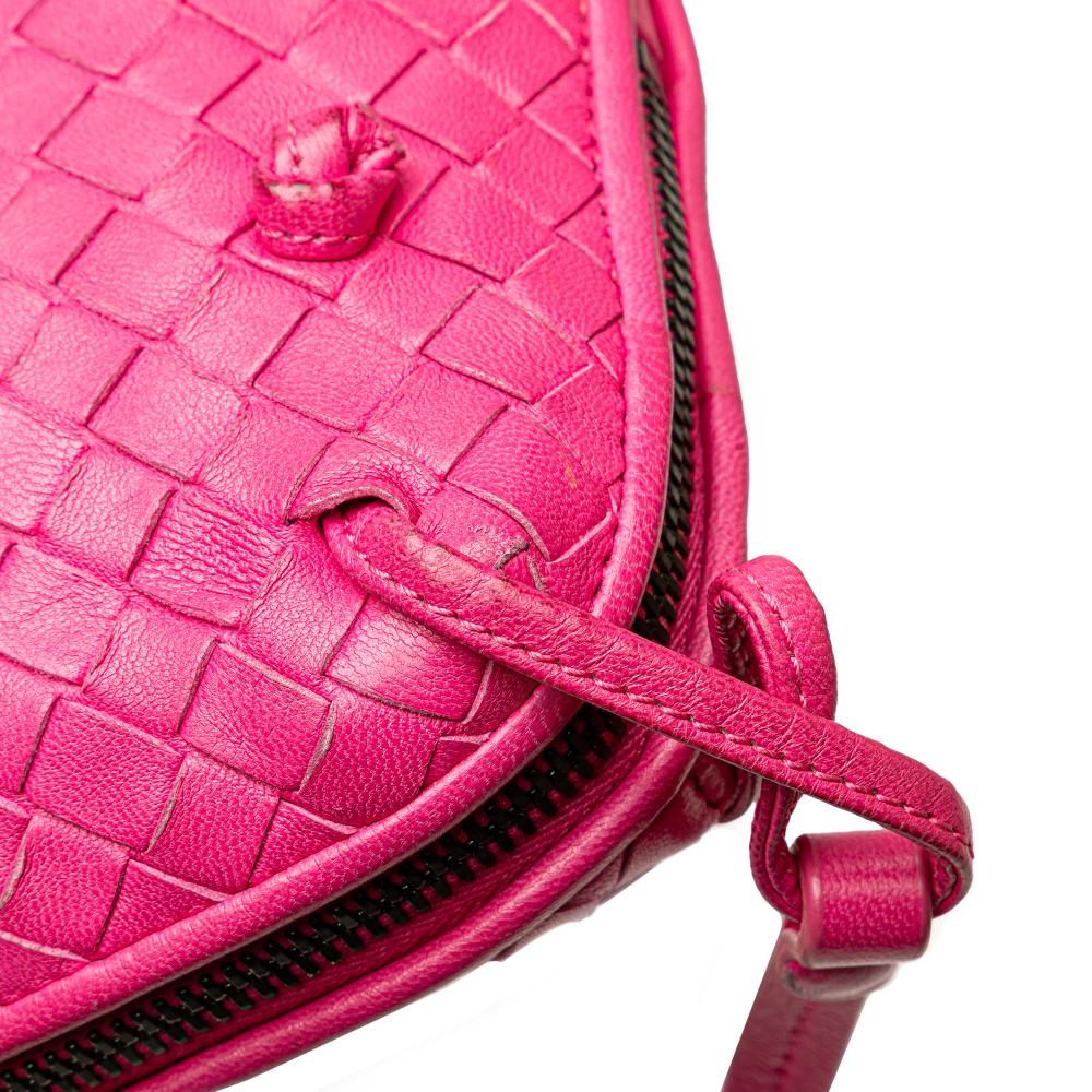 Bottega Veneta B Bottega Veneta Pink Hot Pink Nappa Leather Leather Nappa Intrecciato Nodini Crossbody Italy