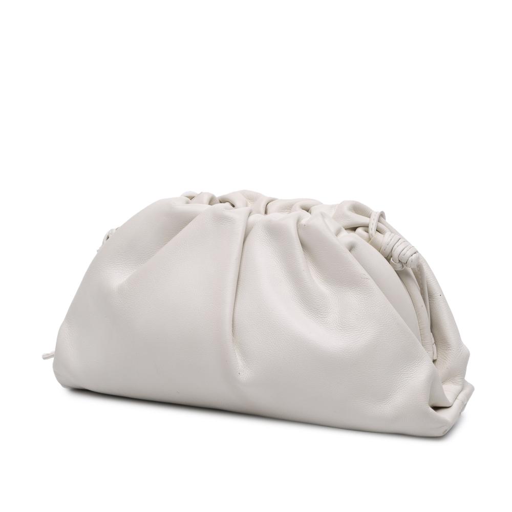Bottega Veneta AB Bottega Veneta White Off White Lambskin Leather Leather Lambskin The Mini Pouch Crossbody Italy