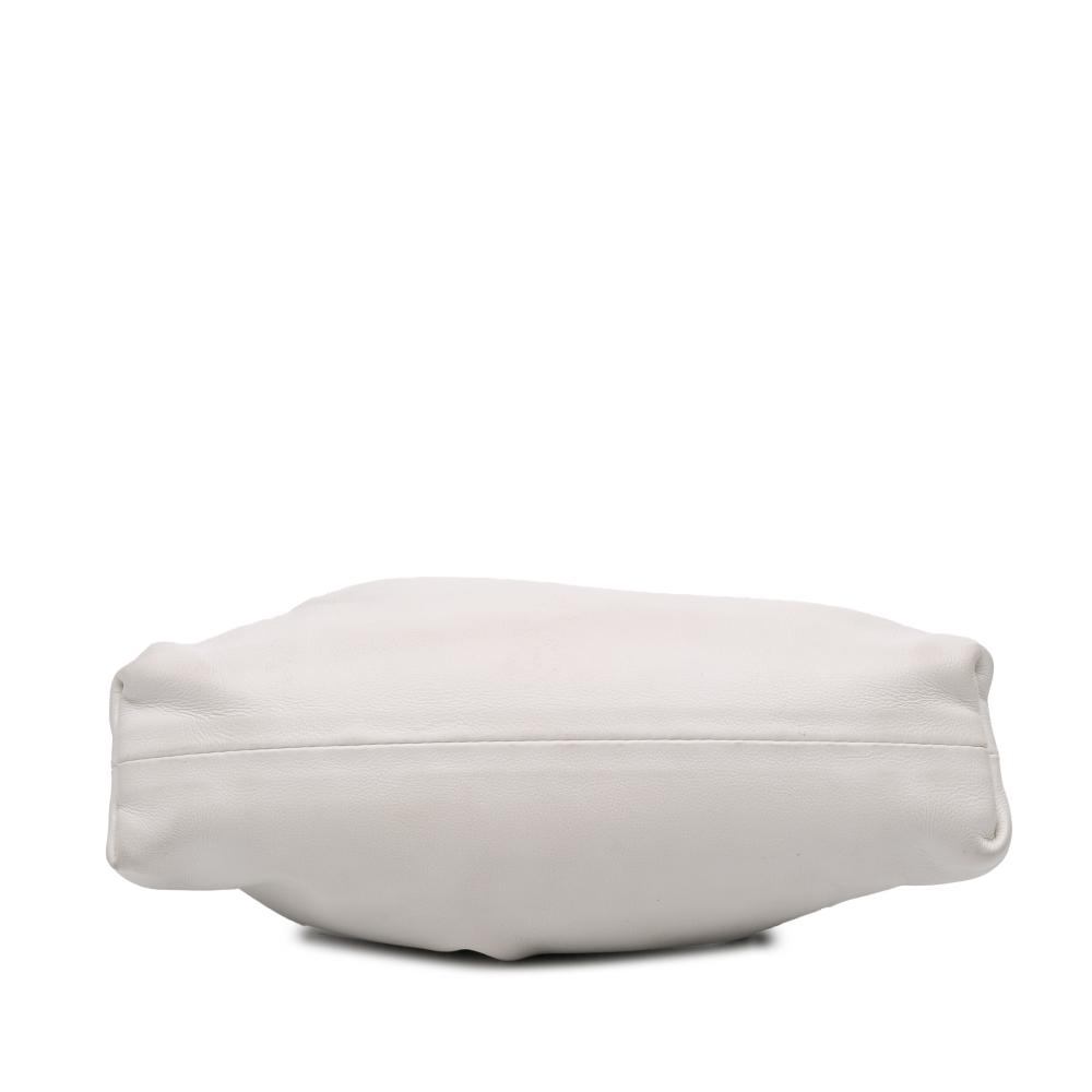 Bottega Veneta AB Bottega Veneta White Off White Lambskin Leather Leather Lambskin The Mini Pouch Crossbody Italy