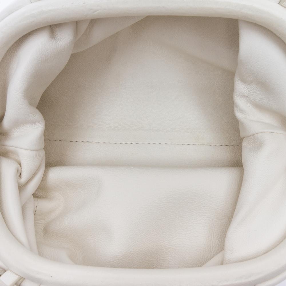 Bottega Veneta AB Bottega Veneta White Off White Lambskin Leather Leather Lambskin The Mini Pouch Crossbody Italy