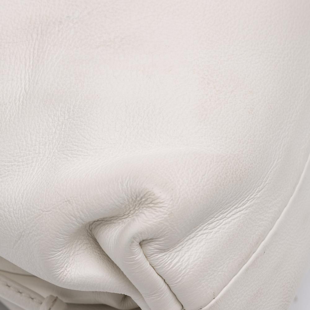 Bottega Veneta AB Bottega Veneta White Off White Lambskin Leather Leather Lambskin The Mini Pouch Crossbody Italy