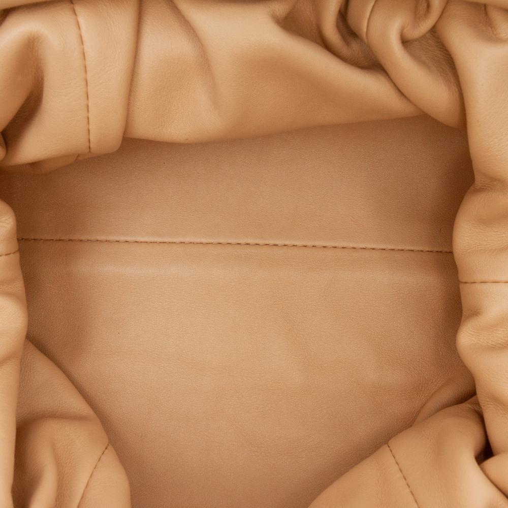 Bottega Veneta AB Bottega Veneta Brown Beige Lambskin Leather Leather Lambskin The Mini Pouch Crossbody Italy