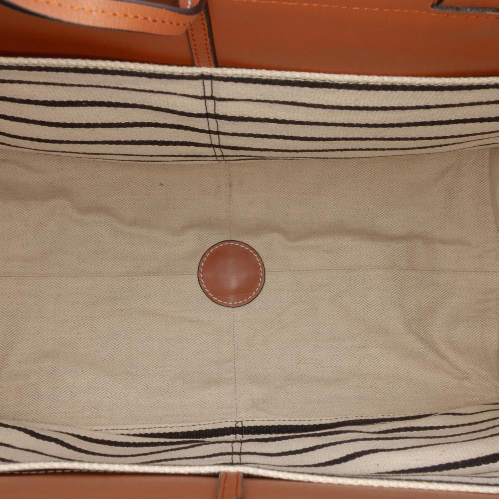 Loewe B LOEWE Blue with Multi Canvas Fabric Paulas Ibiza Large Stripes Cushion Tote Portugal