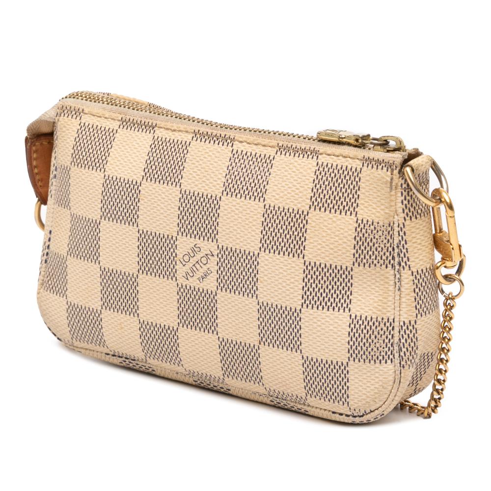 Louis Vuitton B Louis Vuitton White Damier Canvas Fabric Damier Azur Mini Pochette Accessoires France