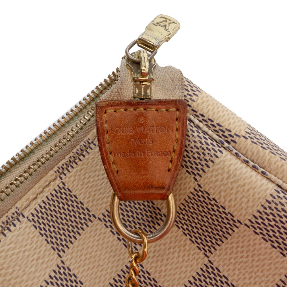 Louis Vuitton B Louis Vuitton White Damier Canvas Fabric Damier Azur Mini Pochette Accessoires France
